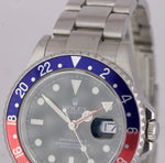 2004 Rolex GMT-Master II PEPSI Stainless Steel Black 40mm NO-HOLES Watch 16710