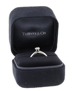 The Tiffany & Co. Setting Platinum .30ctw Diamond Engagement Ring Box Papers A8