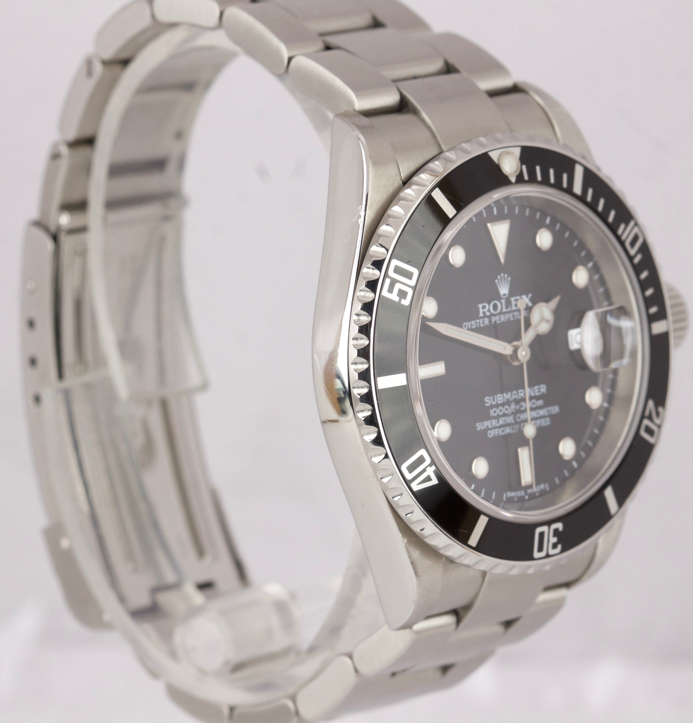 2007 Rolex Submariner Date 16610 T Stainless Dive Watch SEL NO-HOLES Pre-Ceramic
