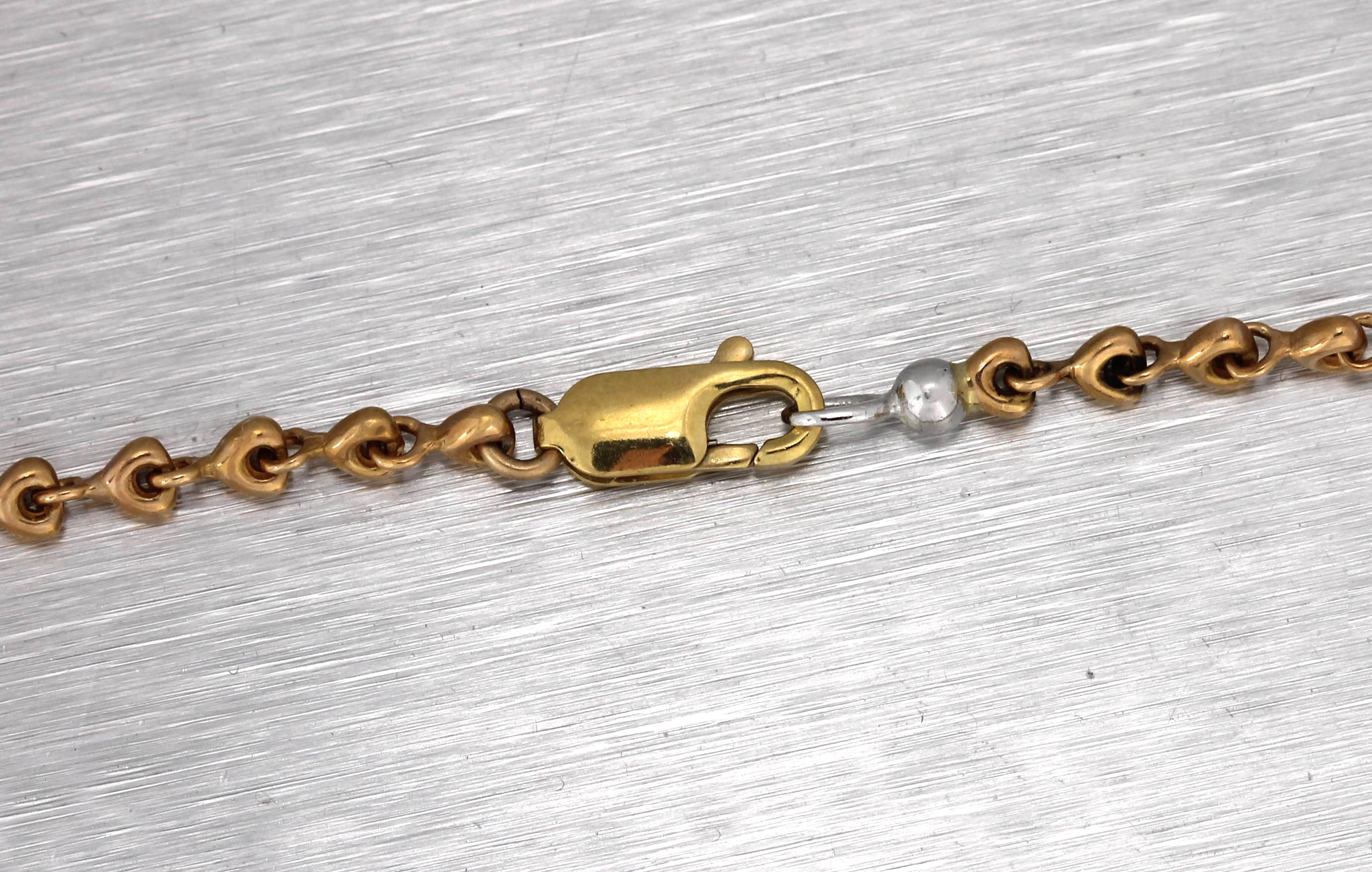 La Nouvelle Bague 18K Yellow Gold Sterling 0.38ctw Diamond Heart Enamel Necklace