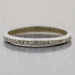 1920's Antique Art Deco Platinum Thin Engraved 0.50ctw Diamond Band Ring