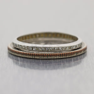 1920's Antique Art Deco Platinum Thin Engraved 0.50ctw Diamond Band Ring
