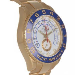MINT Men's Rolex Yacht-Master II 18K Yellow Gold Blue 116688 44mm Watch Box