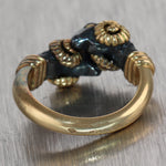 Cartier 18k Yellow Gold Sterling Silver Golden Fleece Rams Head Ring