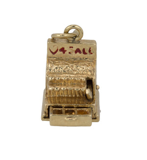Antique Vintage Estate 14k Yellow Gold Articulated Cash Register Charm Pendant