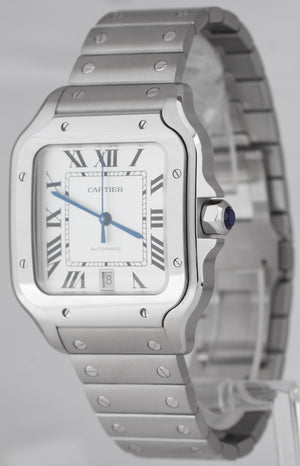NEW Cartier Santos 42mm Automatic Stainless Steel White 4072 Watch WSSA0018