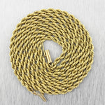 Men's 14K 585 Yellow Gold 3.00mm Rope Link Chain 30.50" Necklace 27.2gr
