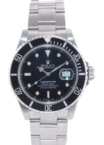 PAPERS & Serviced Rolex Submariner 16610 Steel Black Patina Dial 40mm Watch Box