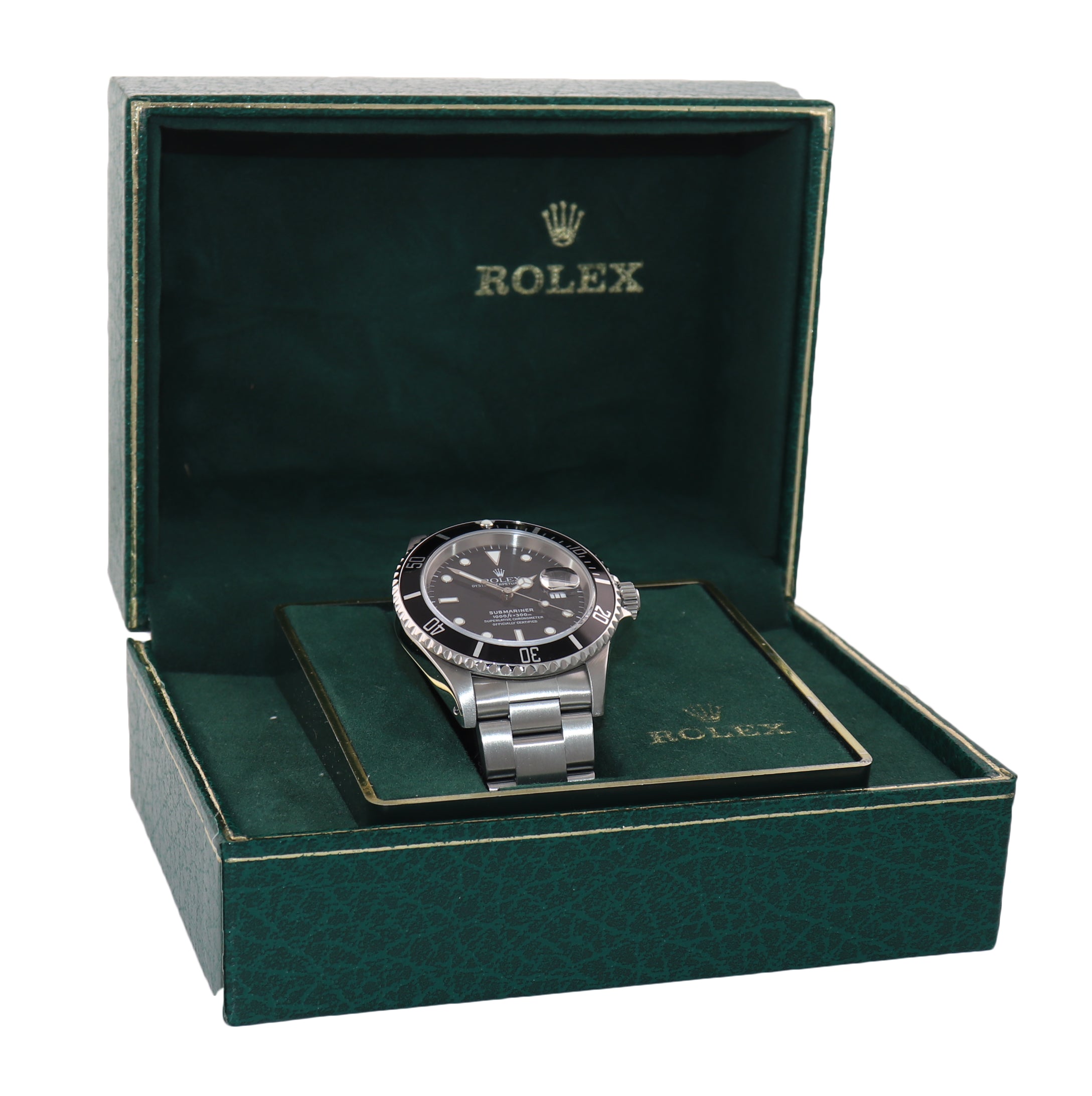 TRITIUM Rolex Submariner 16610 40MM Steel Black Date pre ceramic 40mm Watch Box