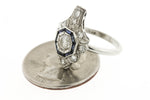 Ladies Antique Estate Platinum 0.92ctw Diamond Sapphire Cocktail Ring EGL USA