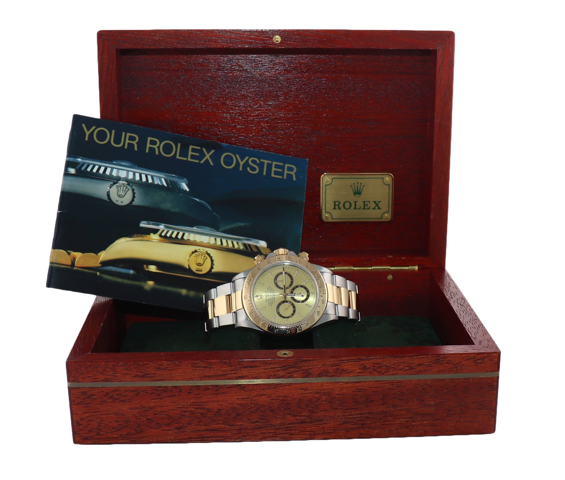 Rolex Daytona 16523 Zenith Champagne yellow gold steel Two Tone Watch box