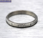 Lovely Ladies Vintage Estate Dainty Platinum Sun Ray Etched Eternity Band Ring