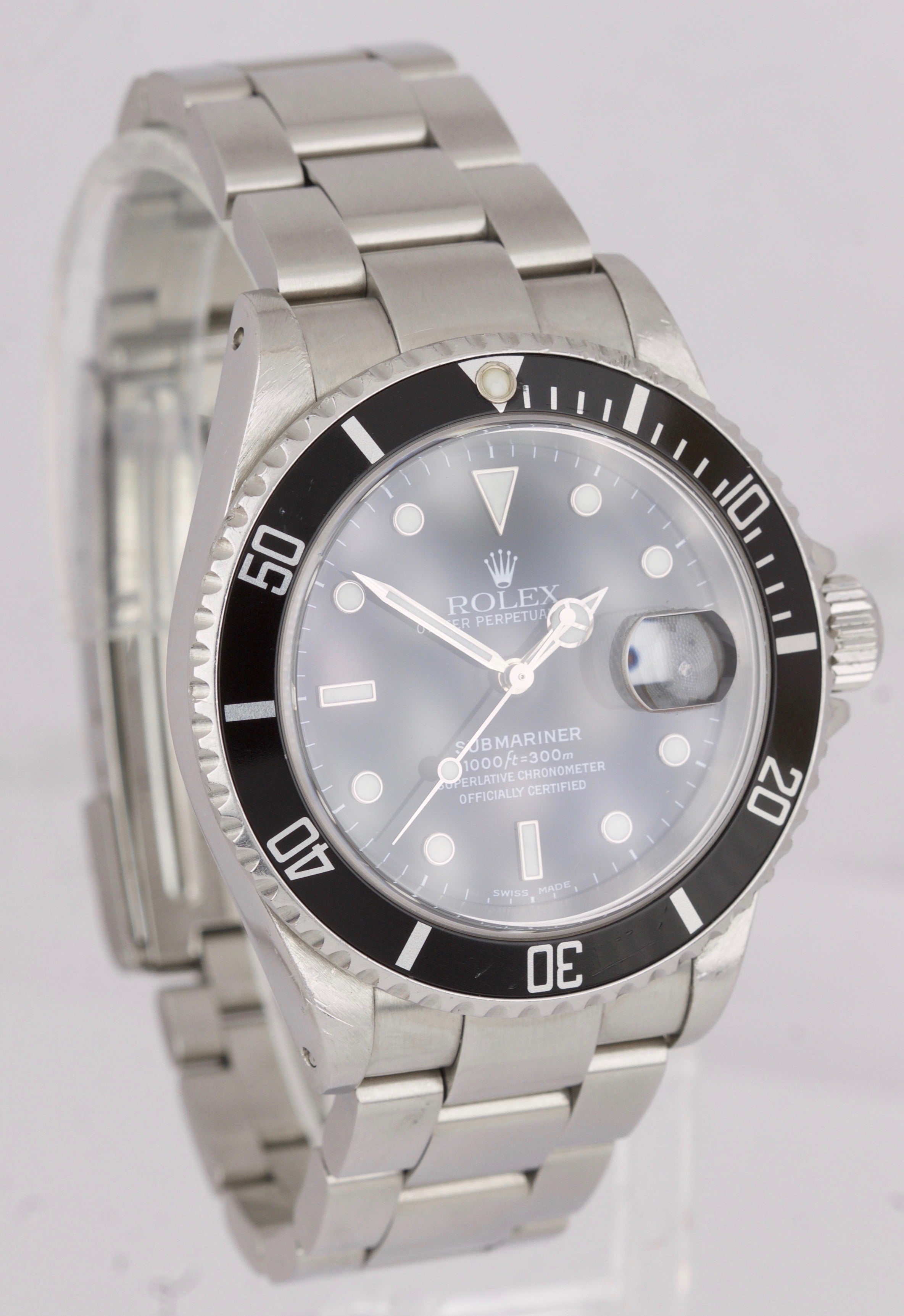 2000 UNPOLISHED Rolex Submariner Date 16610 A SERIAL Stainless 40mm Dive Watch