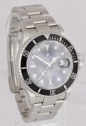 2000 UNPOLISHED Rolex Submariner Date 16610 A SERIAL Stainless 40mm Dive Watch