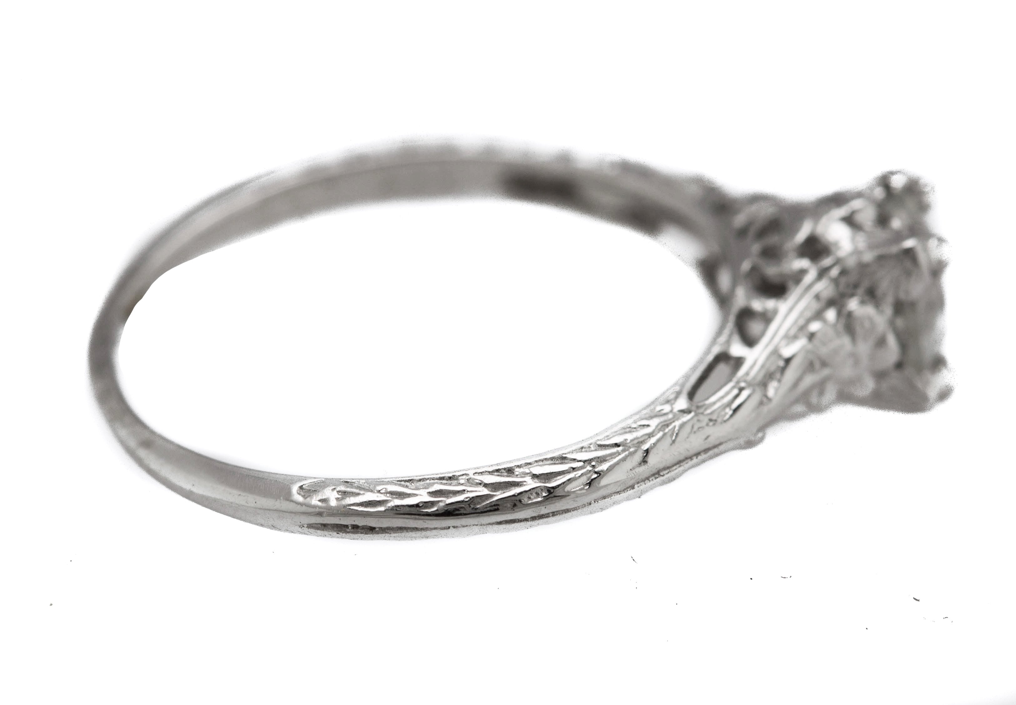 Ladies Platinum 0.71ct H-I I1 Old European Cut Diamond Solitaire Engagement Ring