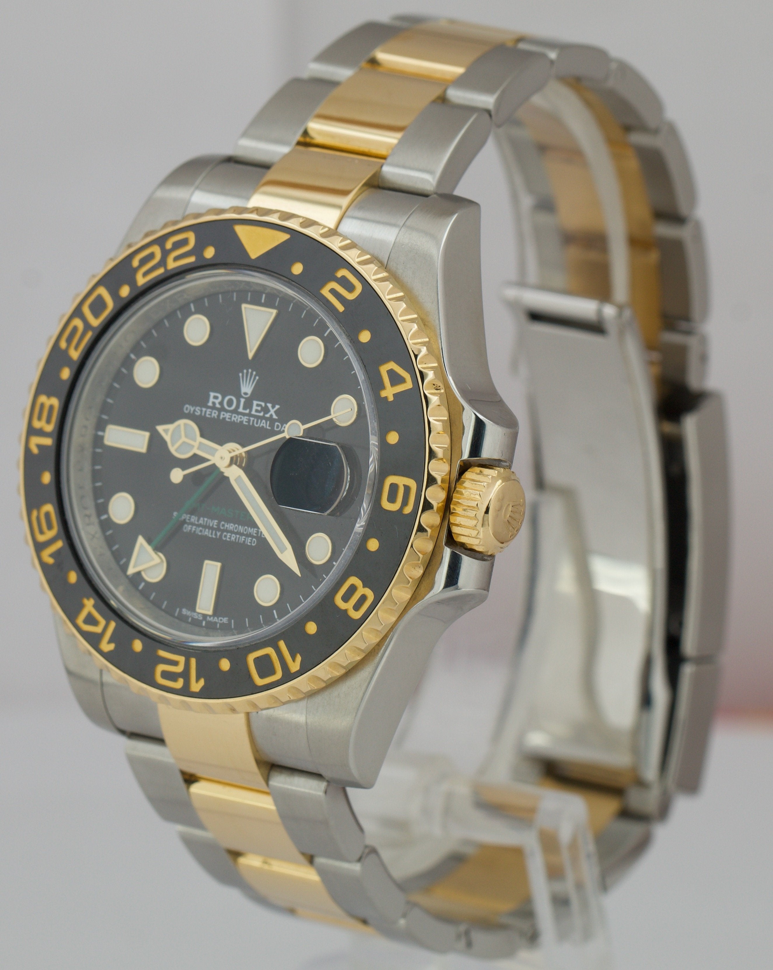 Rolex GMT-Master II Ceramic Black Two-Tone Stainless Date 40mm Watch 116713 LN