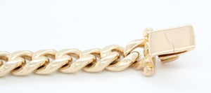 Men's Modern Solid 14K Yellow Gold 8mm Cuban Link Chain 34" Necklace - 195.7g