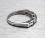 Ladies Estate 14K White Gold 0.55ctw Baguette Cut Diamond Wedding Band Ring