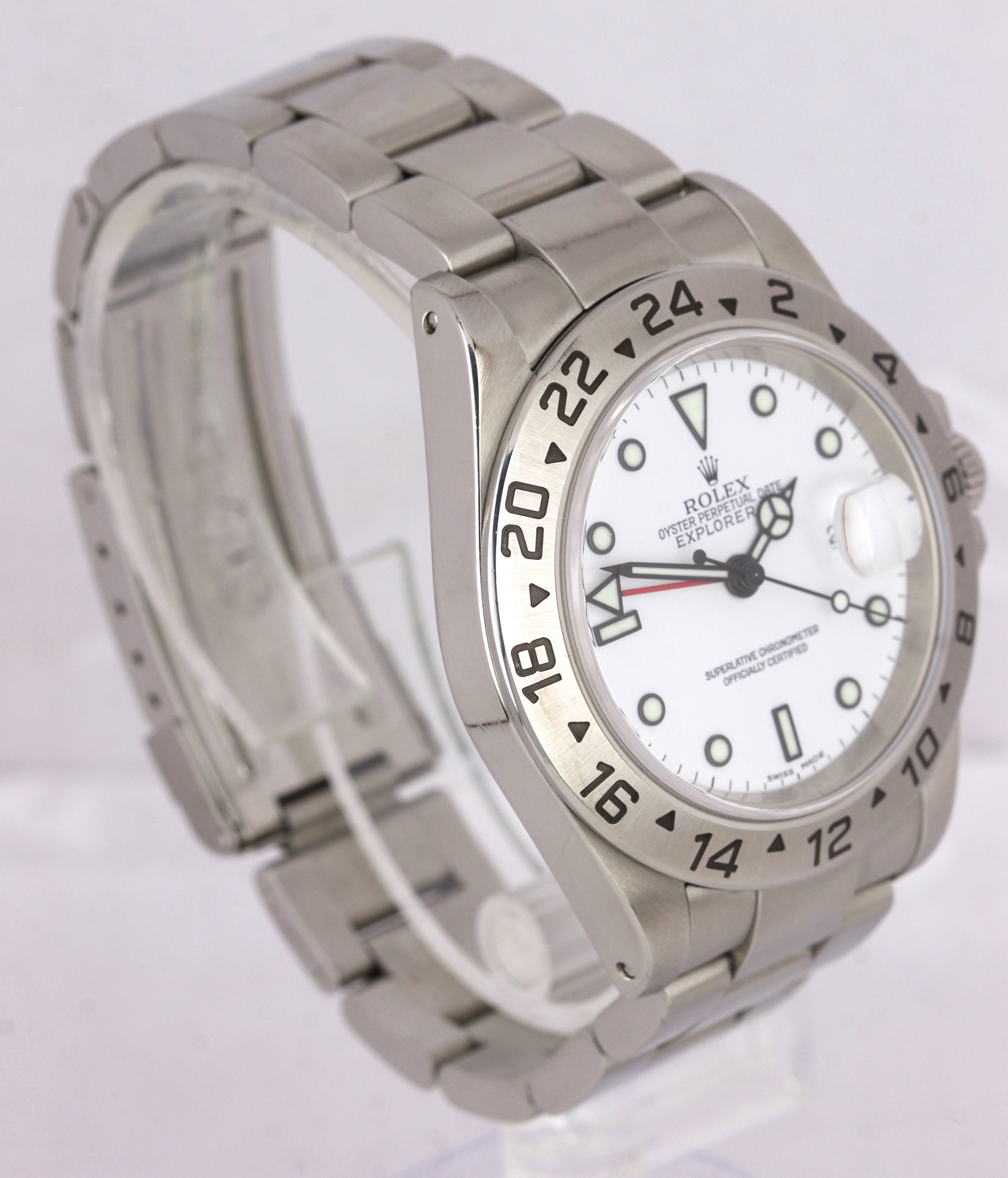 2003 UNPOLISHED Rolex Explorer II PUNCHED PAPERS Polar White GMT SEL 16570 Watch