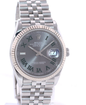 2021 Rolex DateJust Wimbledon Jubilee 126234 Steel White Gold Fluted Watch Box