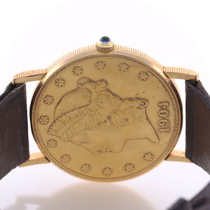 VTG Corum $20 American Eagle 22k Yellow Gold Coin 18k 35mm Manual Wind Watch