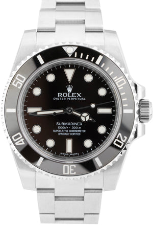 NEW 2019 Rolex Submariner No-Date Ceramic Black Stainless 40mm Watch 114060 B+P