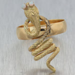 1890's Antique Victorian 18k Yellow Gold 0.10ctw Opal Snake Ring