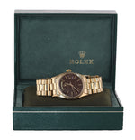 Rolex Day-Date President 1803 Brown Confetti Fluted Day Date Yellow Gold Watch