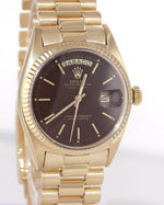 Rolex Day-Date President 1803 Brown Confetti Fluted Day Date Yellow Gold Watch