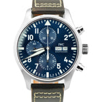 IWC Pilot Le Petit Prince Blue 43mm Watch Stainless Steel IW377714 Chronograph
