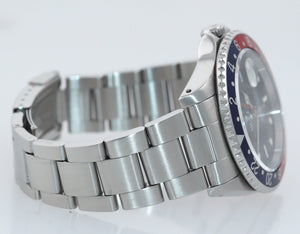 1997 Rolex GMT-Master II Pepsi Blue Red Steel TRITIUM Dial 16710 40mm Watch Box