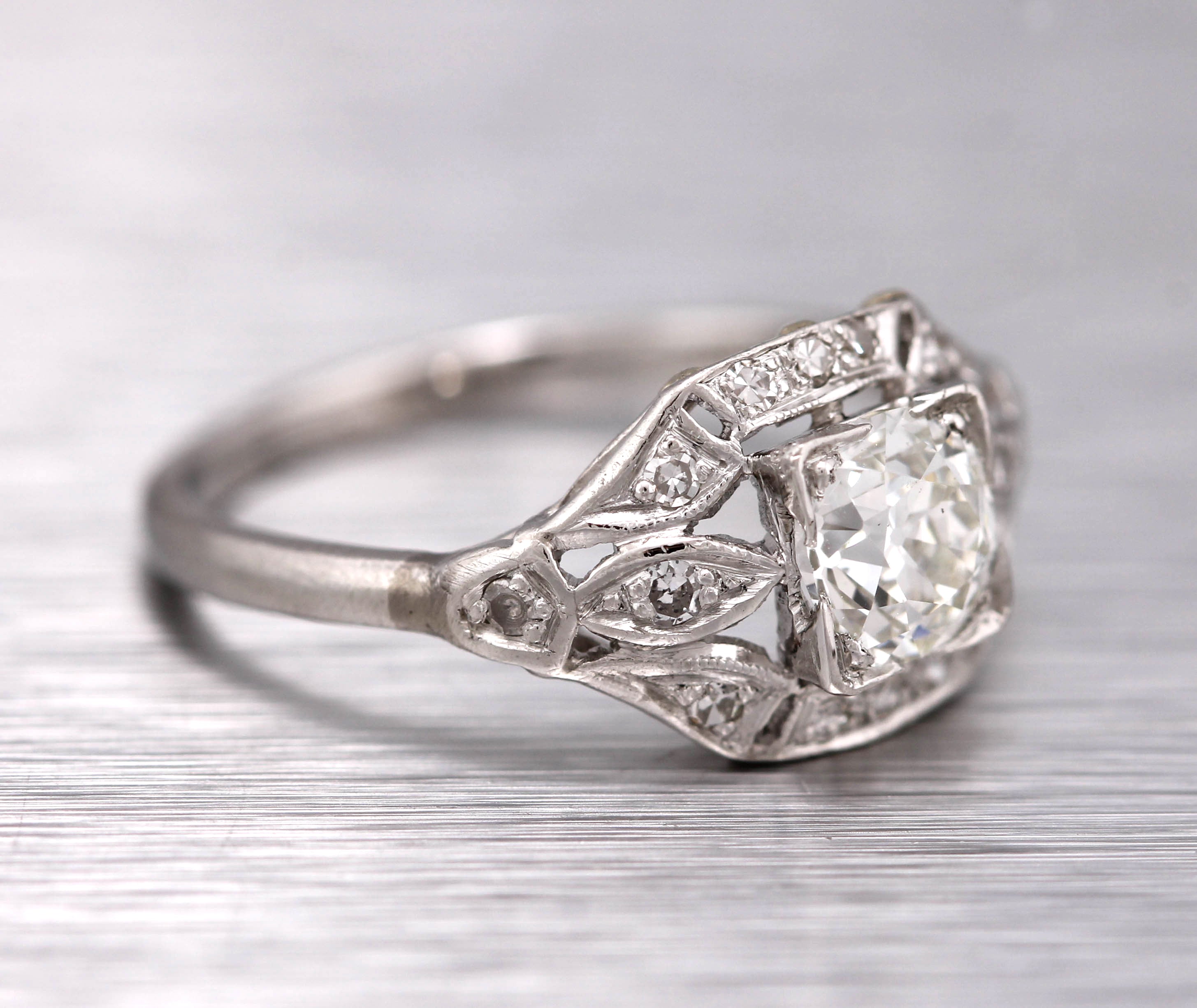 Vintage Art Deco Style Low Profile Bezel Set Round Lab Diamond Ring – S.  Kind & Co