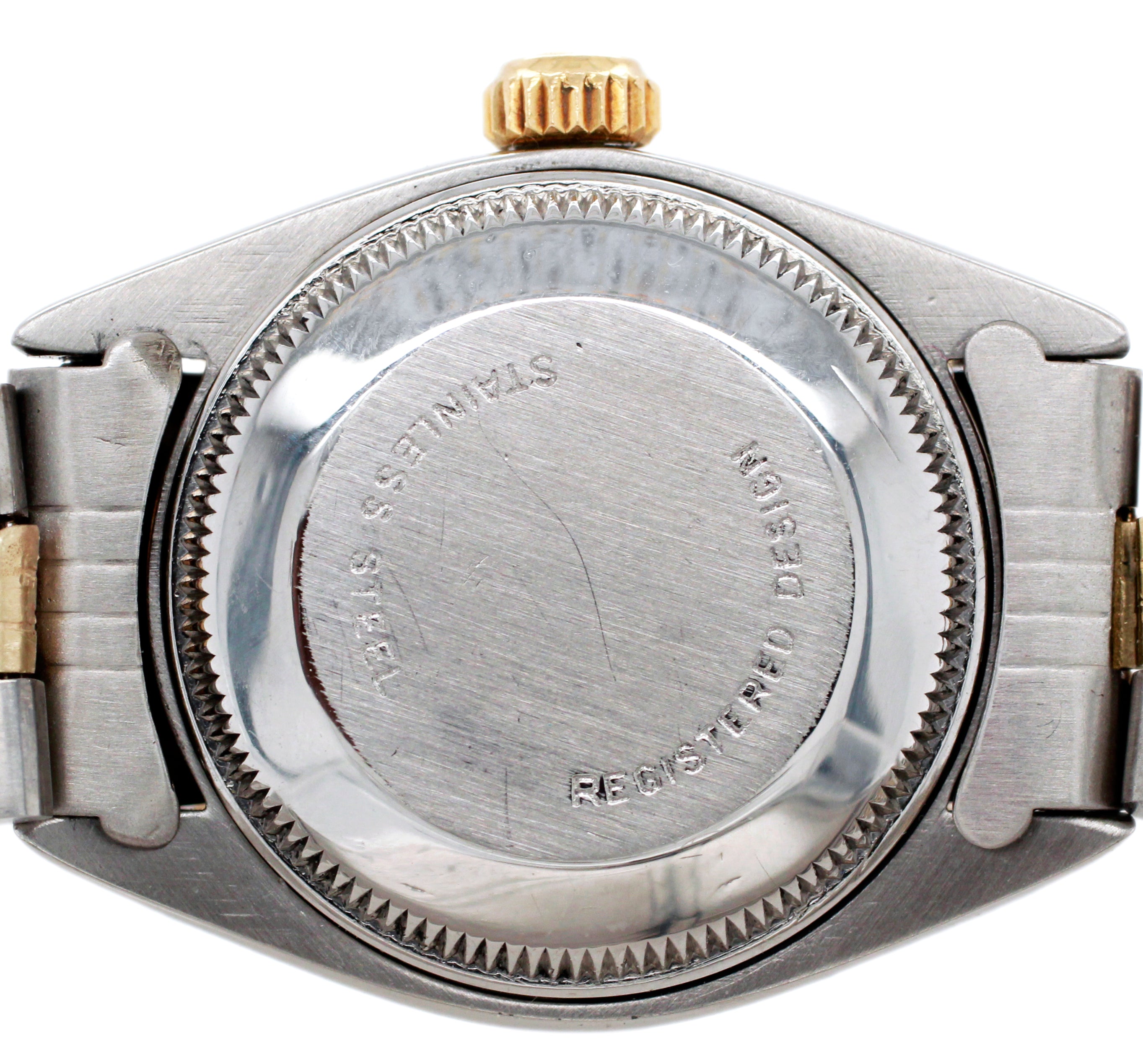 1970s Ladies Rolex Date 6916 Silver 26mm Two-Tone Jubilee Diamond Bezel Watch