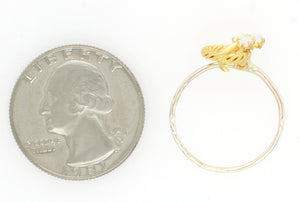 1920s Antique Art Deco 1.00ctw Three Opal Pin Conversion Ring - 14k Yellow Gold