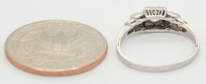 Antique Art Deco 0.25ctw Diamond Three Stone Ring in 900 Platinum | Size 6.25