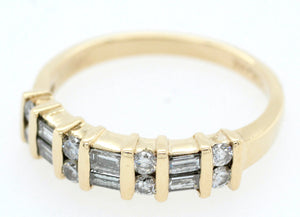 Vintage 0.30ctw Diamond Shared Prong Wedding Band - 14k Yellow Gold | Size 5.25