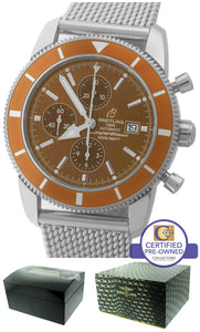 Breitling Superocean Heritage Chronograph A13320 Bronze Orange 46mm Mesh Watch