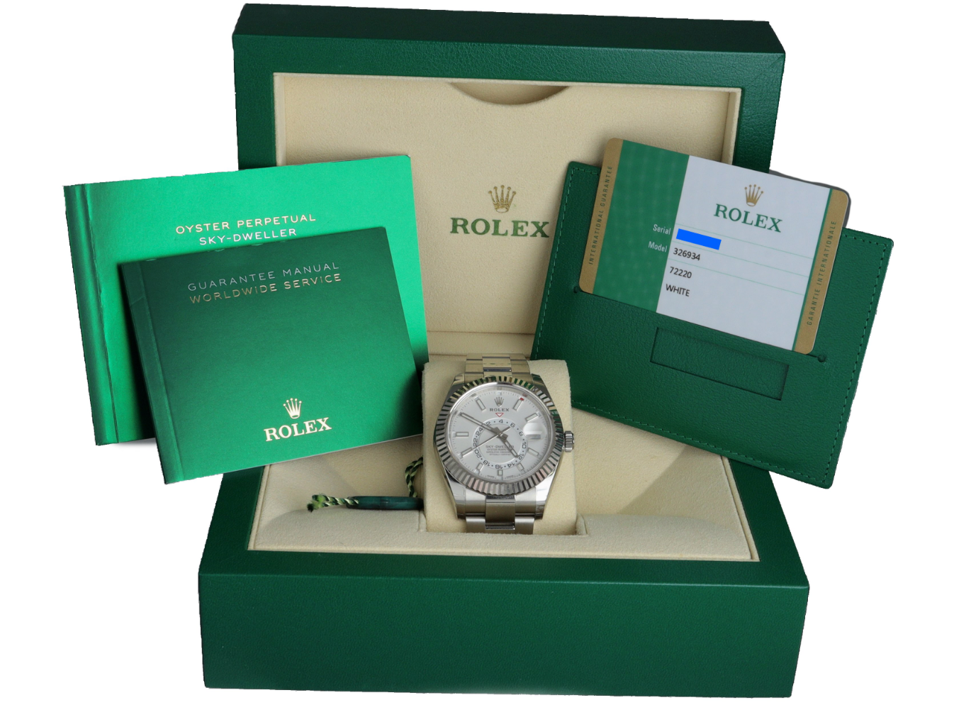 BRAND NEW 2020 Rolex Sky-Dweller Stainless 18K White Gold 326934 42mm Watch