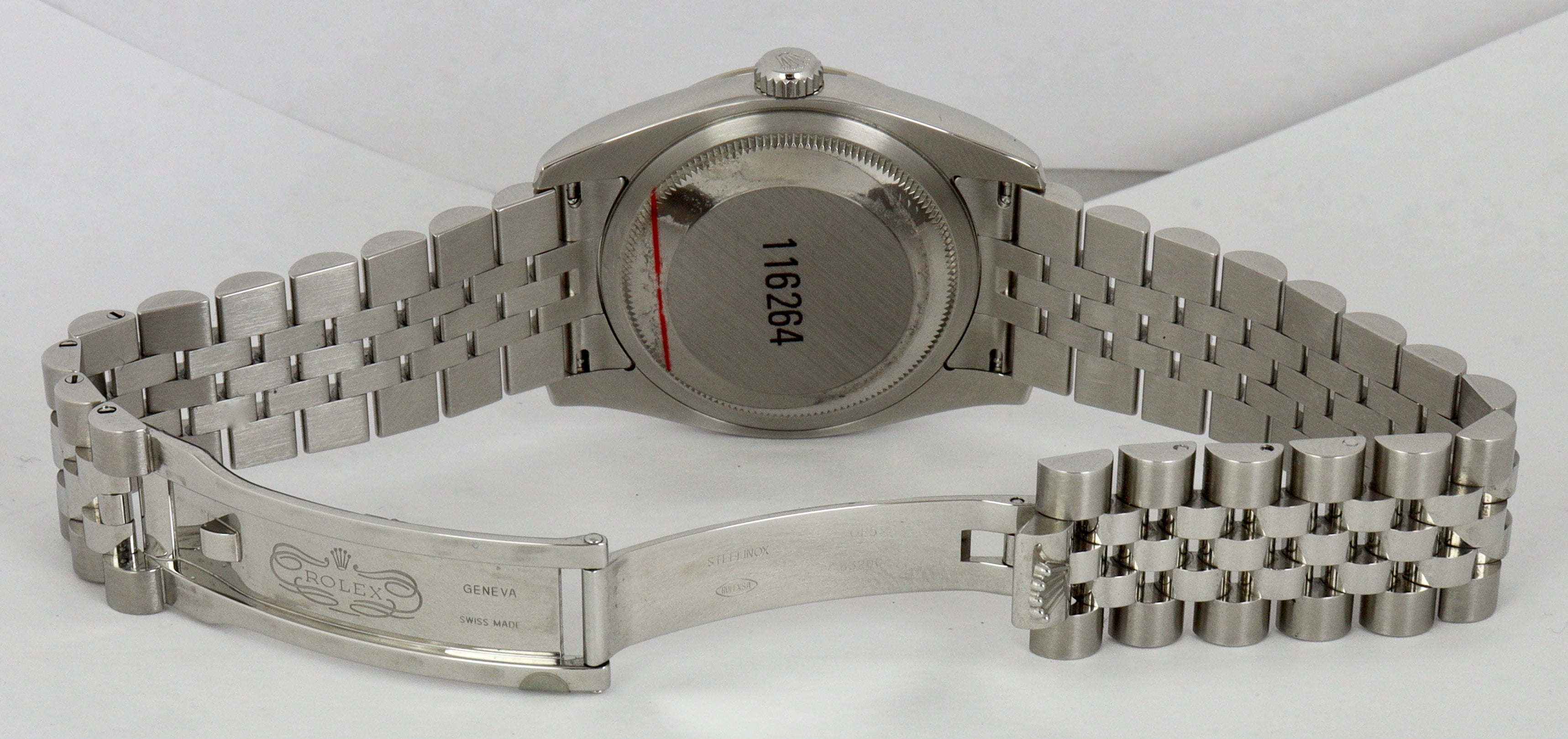 MINT Rolex DateJust 116264 Turn-O-Graph 36mm Thunderbird Black Jubilee Watch