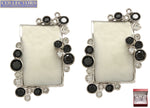 Moraglione Italian Abstract 18K 750 White Gold 0.74ctw Diamond Enamel Earrings