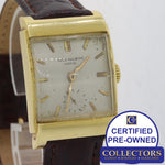 VTG Patek Philippe Solid 18k Yellow Gold Square Manual 26mm Silver Watch E8