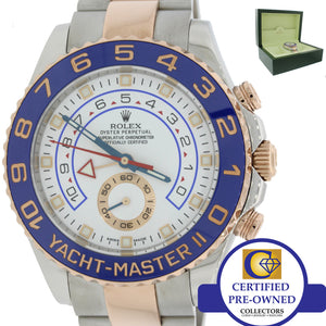 2017 MINT Rolex Yacht-Master II 44mm Two-Tone 18k Rose Gold Ceramic 116681 Watch