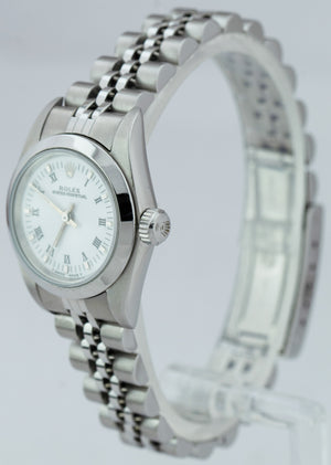 Ladies Rolex Oyster Perpetual White Roman Stainless Jubilee 24mm Watch 67180