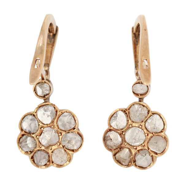 Victorian Rose Cut Diamond Enamel Silver-Topped 18 Karat Gold Cherub Drop  Earrings | Wilson's Estate Jewelry
