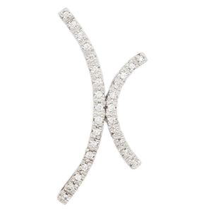 Vintage 0.25ctw Diamond Double Curved Crisscross Pendant in 14k White Gold