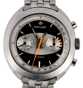 Vintage Baylor Landeron Datora Surfboard 39mm Racing Chronograph 149 Steel Watch