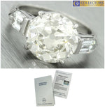 Antique Art Deco 1940s Estate 7.35ctw Diamond Platinum Engagement Ring EGL USA