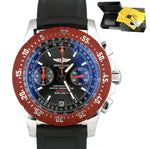 MINT Breitling Skyracer Chronograph Raven Red Rubber 43mm A27363 Stainless Watch