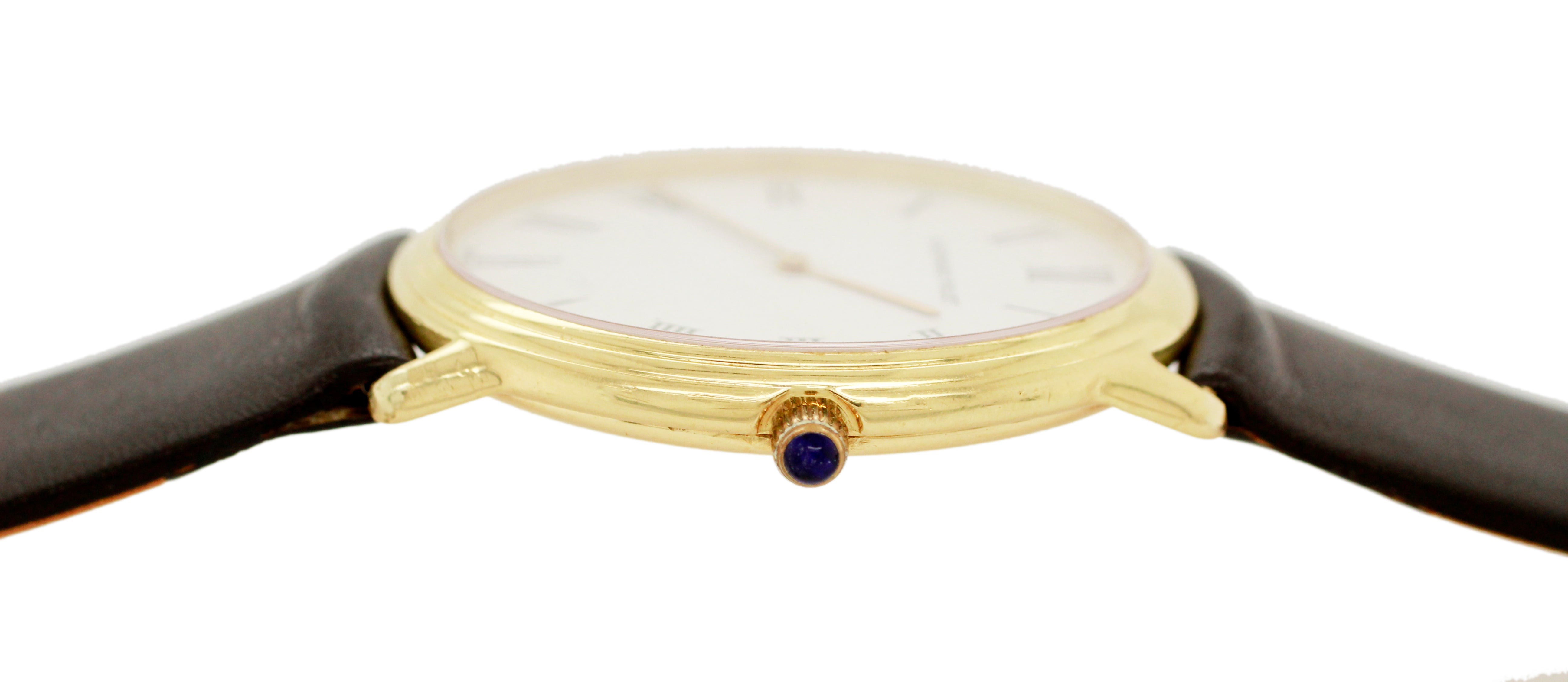 Vintage 1980s Audemars Piguet 18K Yellow Gold White Roman Dial Quartz Watch