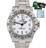 2003 UNPOLISHED Rolex Explorer II PUNCHED PAPERS Polar White GMT SEL 16570 Watch